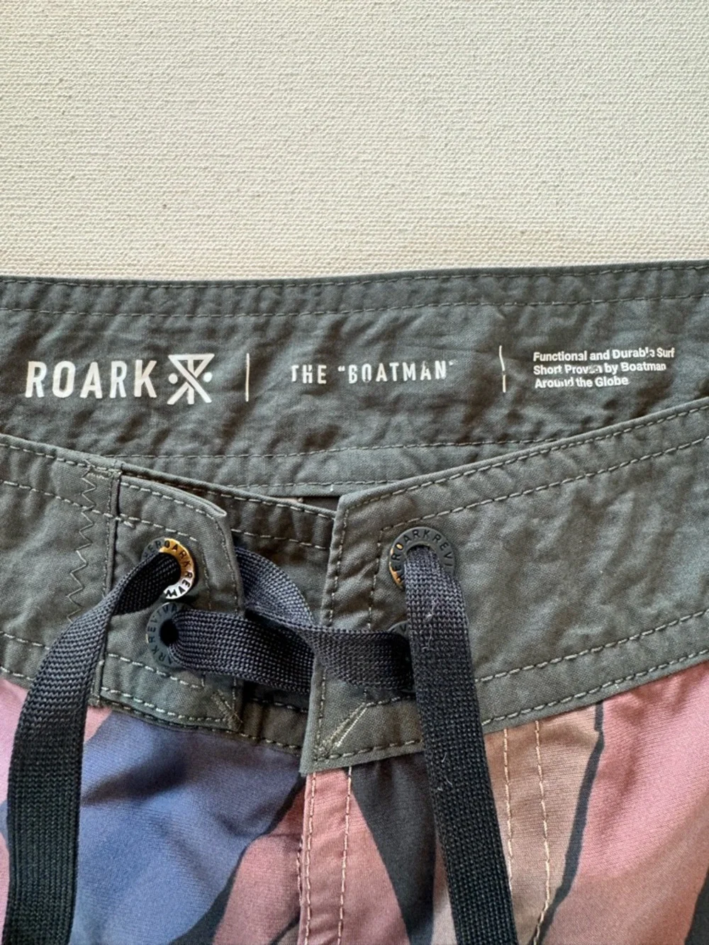 Roark Men's 30 Boatman Board Shorts Multi Color Zip Pocket Swim Trunks
